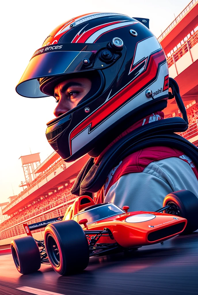 (masterpiece:1.2), (ultra-detailed:1.3), (3D-inspired illustrations:1.4), (high-quality design:1.5) — A **motorsport racing-themed collection** featuring **highly detailed helmets (1.3)** with **glossy reflections (1.4)**, capturing their sleek design. The **racing gloves (1.2)** display intricate **textured fabric patterns (1.4)**, adding realism.  

The collection highlights **futuristic racing cars (1.5)** with **aerodynamic curves (1.3)**, designed for speed and power. **Checker flags (1.4)** are depicted in **animated-style motion (1.3)**, with **dynamic tire marks (1.3)** creating an intense sense of velocity and action.  

The vibrant visuals are tailored for **stickers, posters, and promotional materials (1.2)**, perfectly suited for **motorsport events (1.3)**. The **color palette (1.2)** emphasizes bold contrasts and high-energy tones, delivering a visually striking, professional design. **(racing helmets, gloves, futuristic cars, tire marks, speed, 3D-inspired art, promotional material)**.  