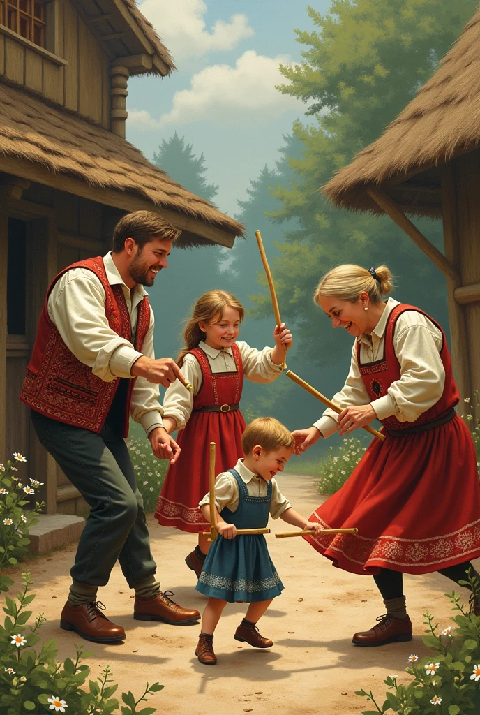 Date: 2002
Country: Belarus
Description: In a luminous Belarusian village, a young Belarusian child joins in a spirited folk dance, adorned in traditional attire that echoes the landscape's pastel palette. The soft daylight lends a warm glow to the scene as the child's laughter harmonizes with the lively music.