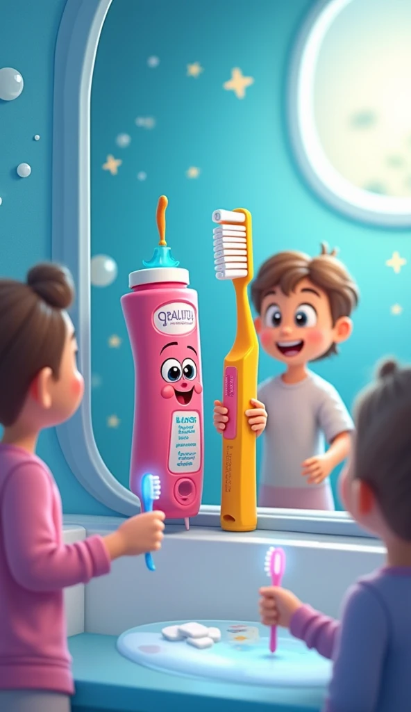Children brushing their teeth