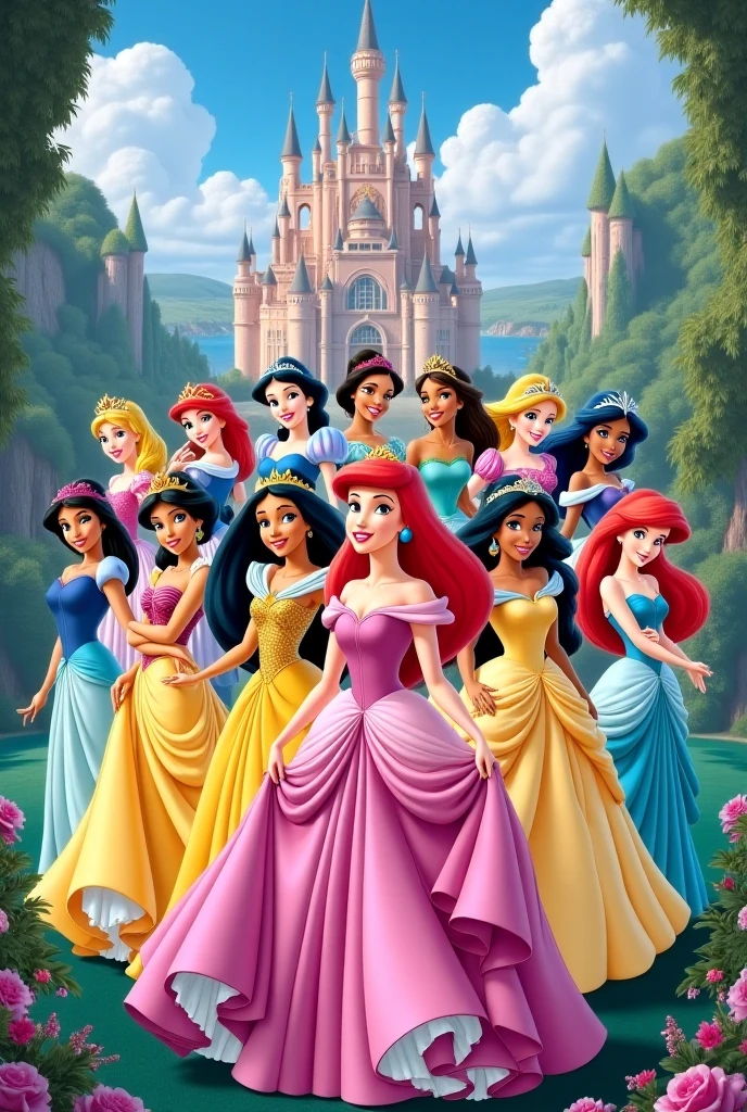 Princess Together Create an image with the 13 official Disney princesses together - SeaArt AI