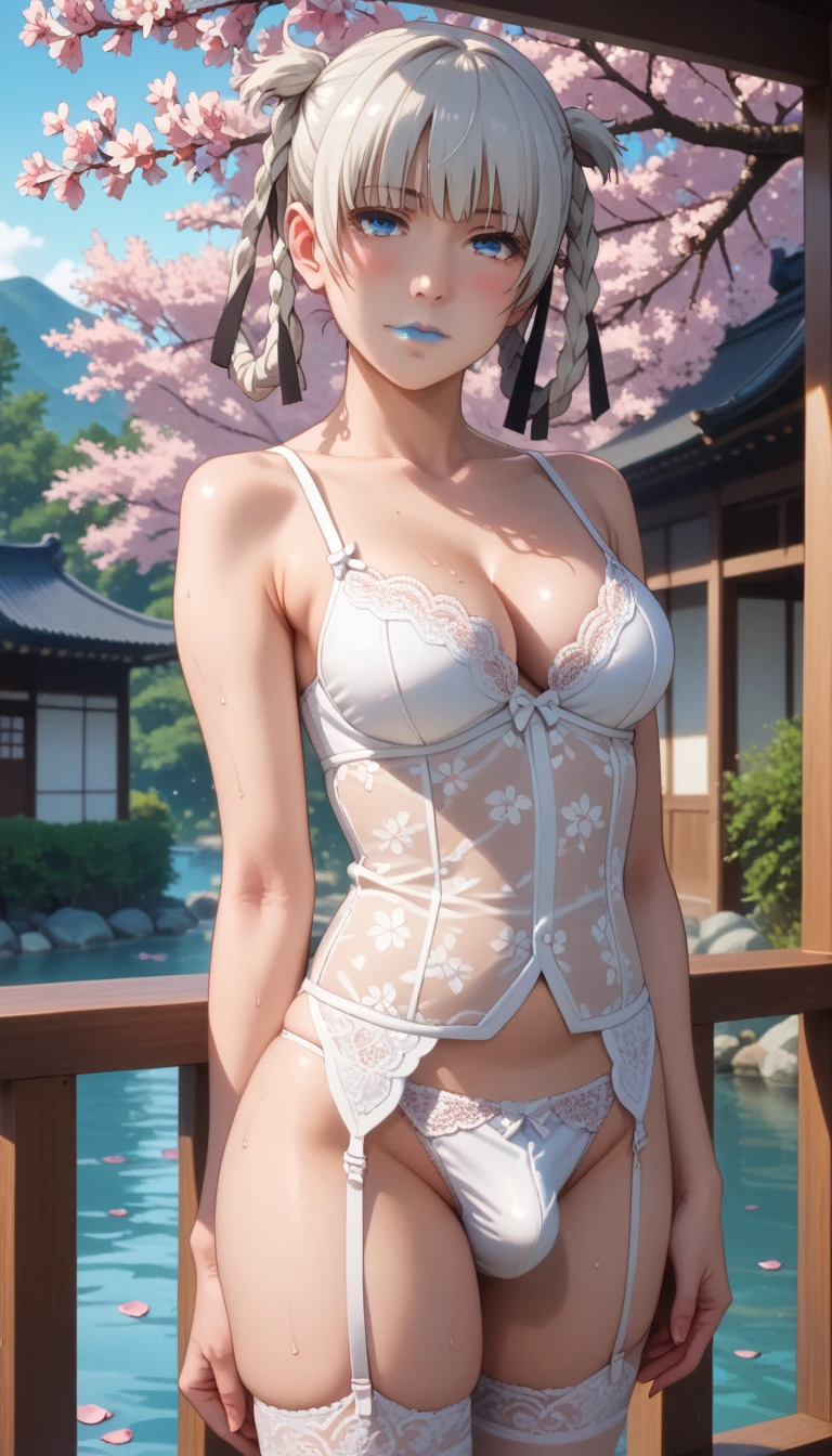 (Masterpiece: 1.2, Best Quality, Intricate Detail, Super Detail, Super High Quality, High Resolution, Best Shadow, Best Lighting, 4K) Kasen Tosu,
cleavage, nice hips, Face: 1, Glasses, Gentle smile, Little sagging eyes, (long black hair), Sunlight coming through the trees, Warm lighting, Colorful, White cotton underwear, Underwear, Turned around, Arms down, Tall girl, Gym sitting, Kneeling
