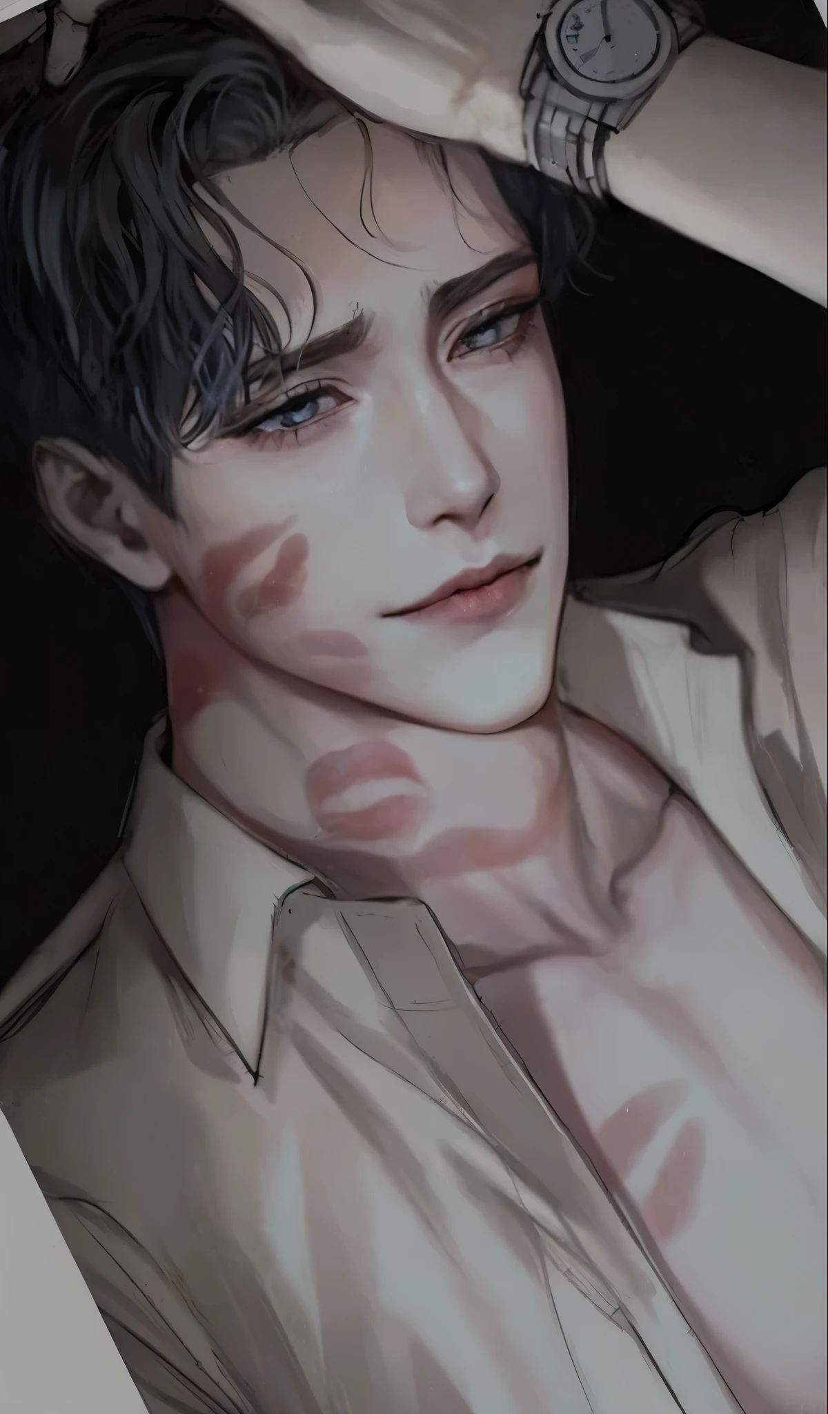 8K, Surreal painting, Sinuous Lightning. sexy lips, black eyes.