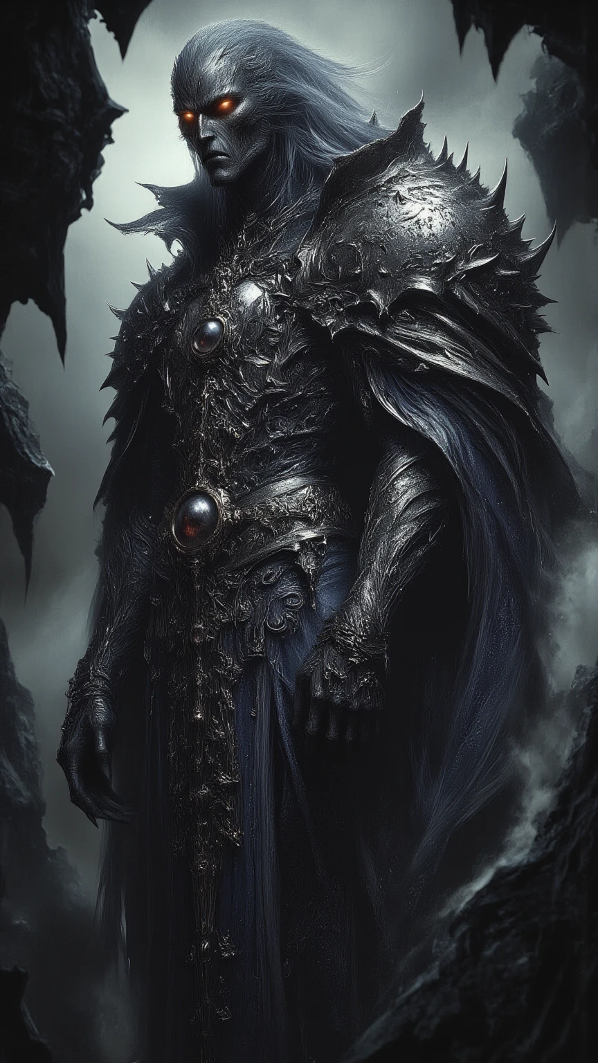 A beast made of black liquid mass, dark, Dark, this mystical being is immortal and manages 
