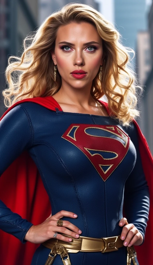 Scarlett Johansson dressed as Supergirl