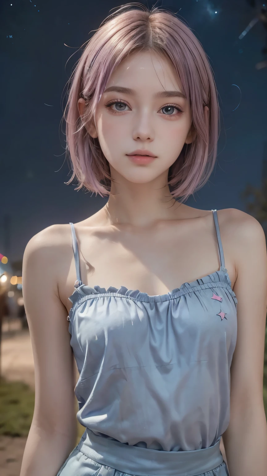 最high quality, masterpiece, 超High resolution, (Realistic:1.4), RAW Photos, 1 person,, short hair,, (masterpiece, 最high quality, high quality, High resolution, Very detailed),Pink Hair