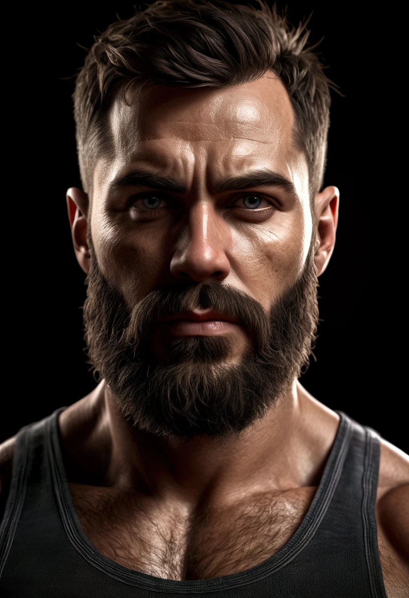 a handsome guy, 16k, Ultra HD, HDR, (artwork: 1.5), (Best quality: 1.5), beautiful face, Shirtless, shiny hair, (high detailed skin: 1.2), (Best quality: 1. 5 ), full body, muscular, fit, hairy, very muscular male body, intricate, highly detailed, art station, sharp focus, illustration, detailed, HDR. --air 9:16, Alone, Backlit, (glow effects:1. 1), (by Anne Stokes), 16k, Ultra HD, HDR, (artwork:1. 5), (Best quality:1. 5), Candid Cinema RAW, 16mm, ((graded color 400 portra film)) ((remarkable color)), (ultra realistic), textured skin, remarkable detailed pupils, ((realistic dull skin noise)), ((detail visible skin)), ((skin fuzz)), (dry skin) shot with cinema camera, digital art, glow effects, hand drawn, r8k, octane rendering, cinema 4d, blender, dark, atmospheric 4k ultra detailed, sensual cinematic, sharp focus, humorous illustration, large depth of field, artwork, colors, 3d octane rendering, conceptual art, trending on art station, hyperrealistic, vivid colors, model shoot style, (extremely detailed CG unity 8k wallpaper),, high detail