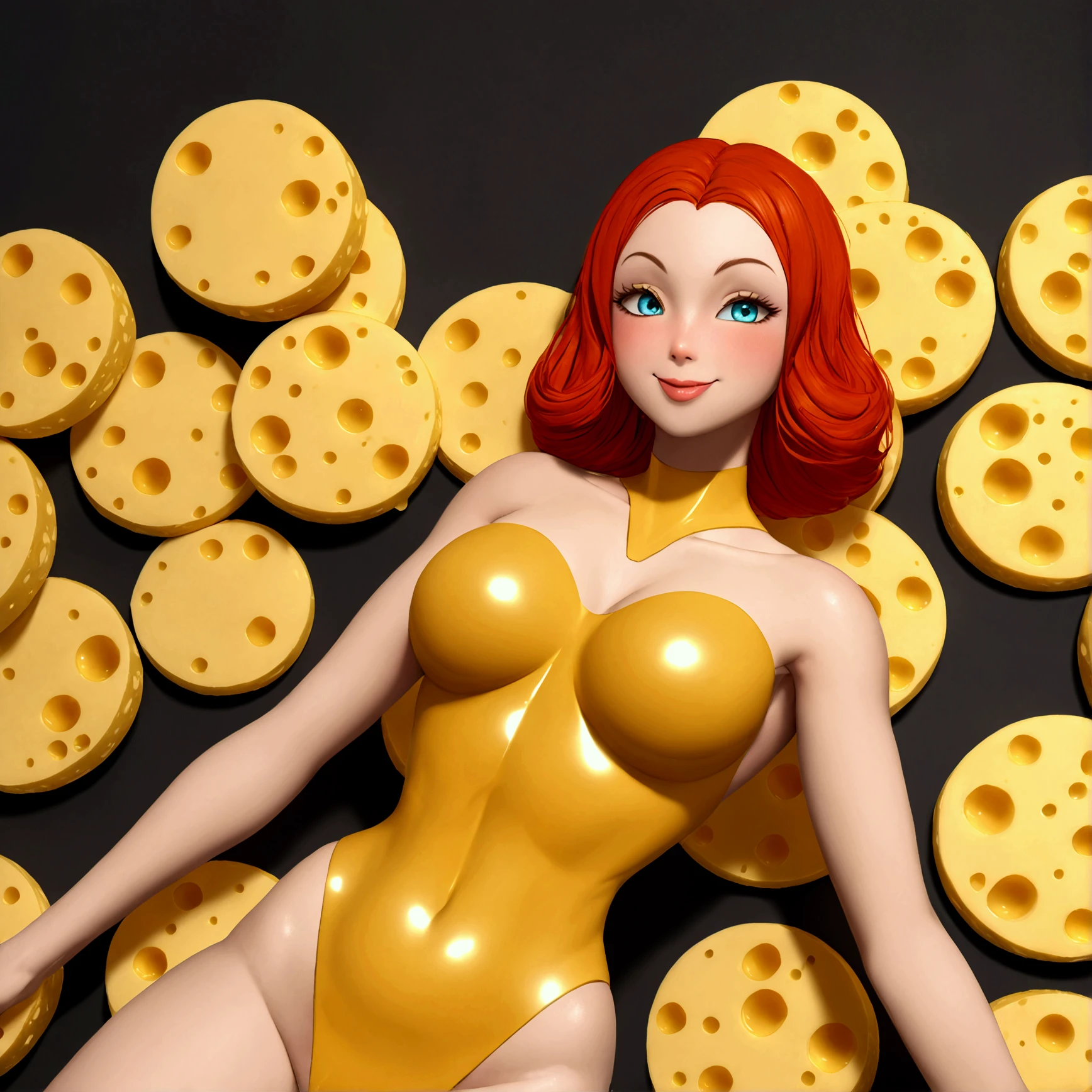 11Reflekta from ladybugMiraculous shiny cheesebody ,Reflekta yust fully transformed 35woman in female formed bodycheesewoman, 11 woman made from cheese only, woman made from cheese only, cheese,woman head round smiling cheese, face made from cheese, woman want to turn me into female, i become a horny female, i become 90% cheese, Reflekta rubs cheese over my body, reflekta kisses me, i start to cum liquidcheese from below, iam cheesewoman for eternity, love cheese, femalebody formed cheese drones, shiny, 
High Resolution, 3D, High Quality, Breasts, cheese body, female cheeseTongue, 