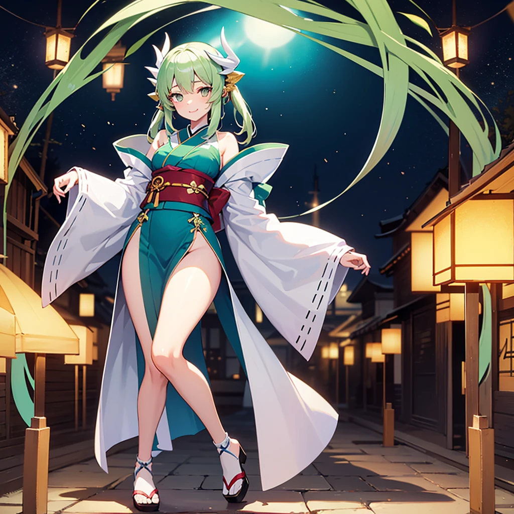 A green skin witch in bikini