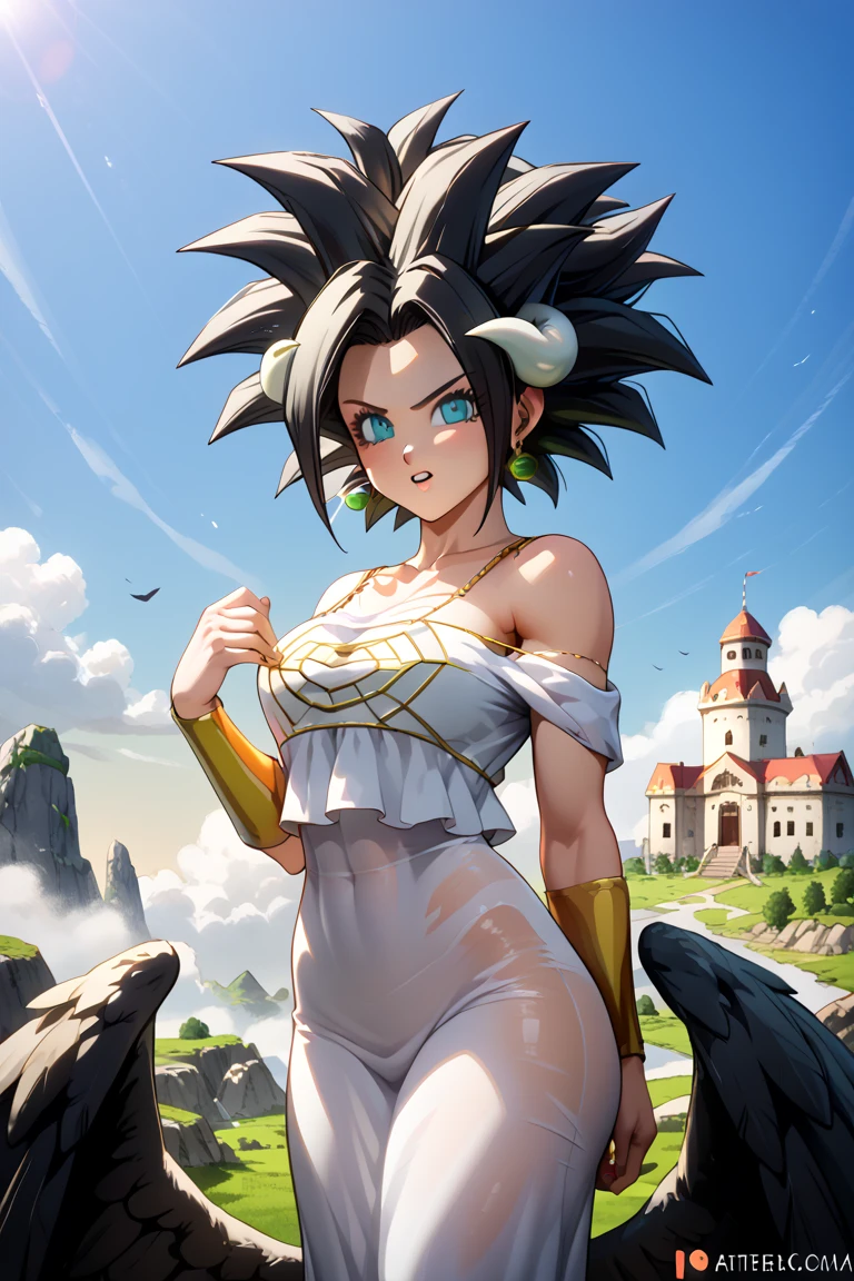 Kefla, garota, gostosa, bunda grande, peito grande, Costeiro, cabelos verdes, 1girl, mostrando sua bunda, corpo esguio, cintura fina, showing your , naked