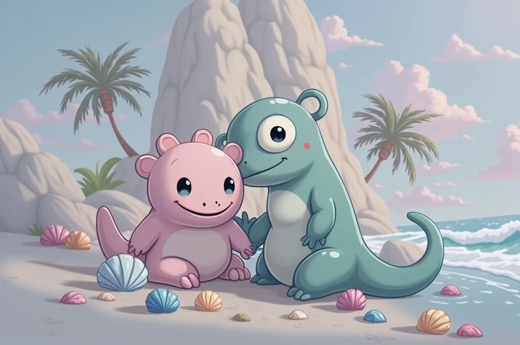 (chubby male, crocodile cub), sitting in a pillow at night, nude, penis, fat pad, belly overhang, shortstack, smile, duo, 2boys, anthro, chubby thighs, crescent moon, stars in the sky, pastel colors, facing front, open eyes, belly rub

