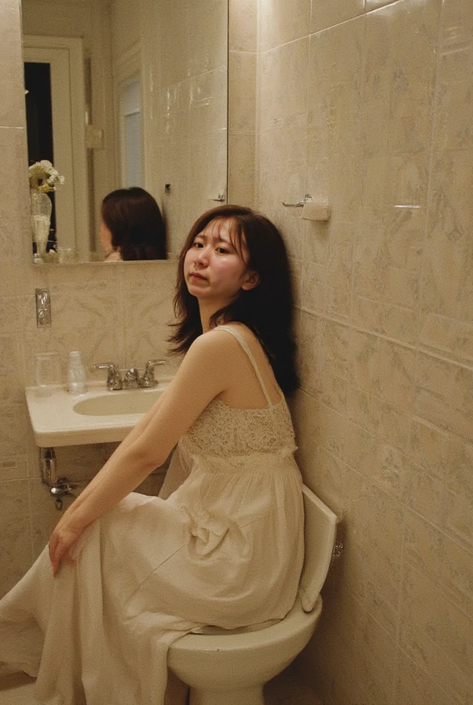Nude girl masturbation solo in bathroom