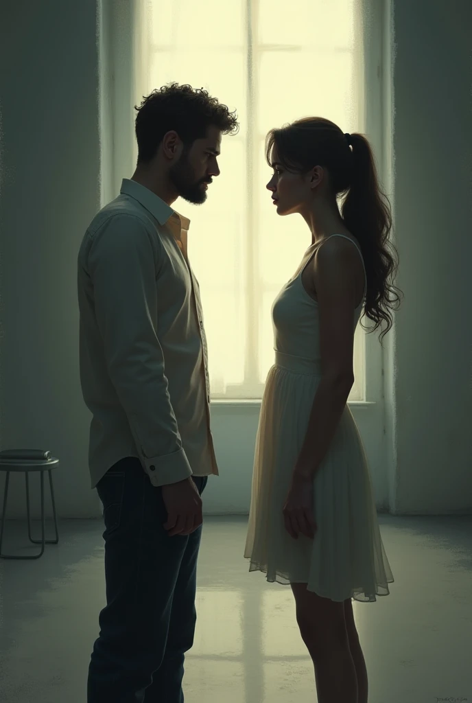 A couple separating energetically.