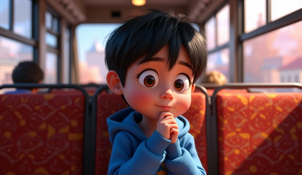 Um menino estilo disney pixar, alta qualidade, melhor qualidade