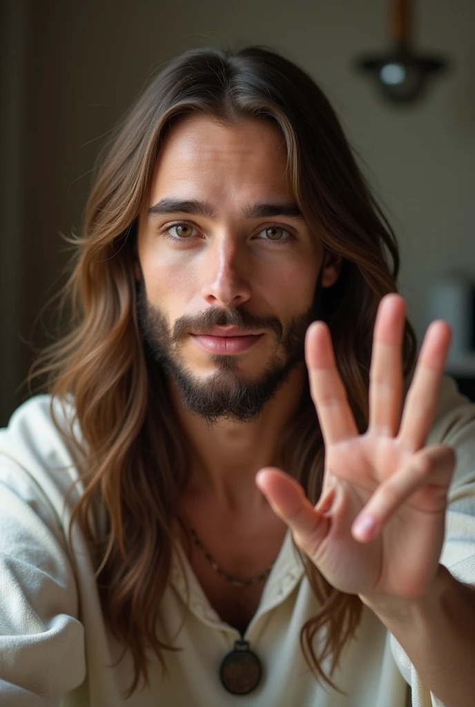 Jesus pointing the finger