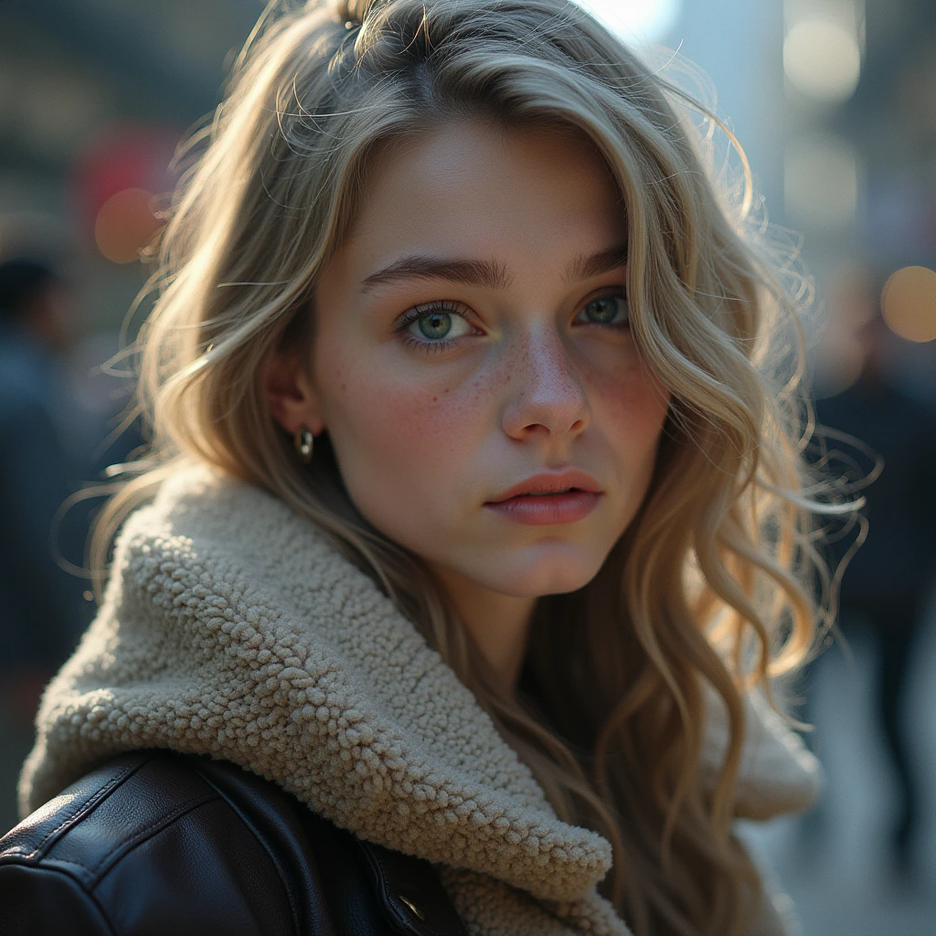 tv_Erin_Jackson_MXAI_V1, doubtful expression, ((wearing coat and scarf )), at a Norwegian fjord (((relaxed))), "epic-Ultra-HD-details", "epic-Ultra-HD-highlights", PA7_Human-Likeness PA7_Portrait-FL