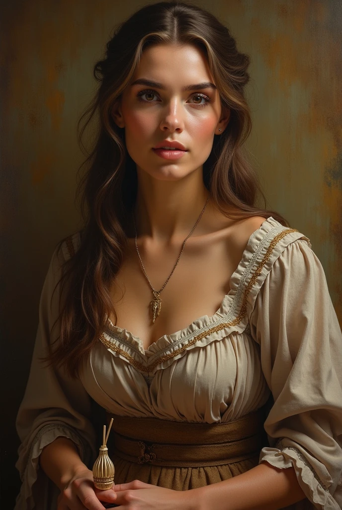 belle femme brune gros seins qui prend la pause et elle est habiller*