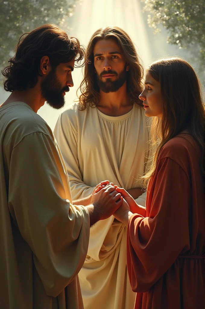 Jesus with different people comforting them