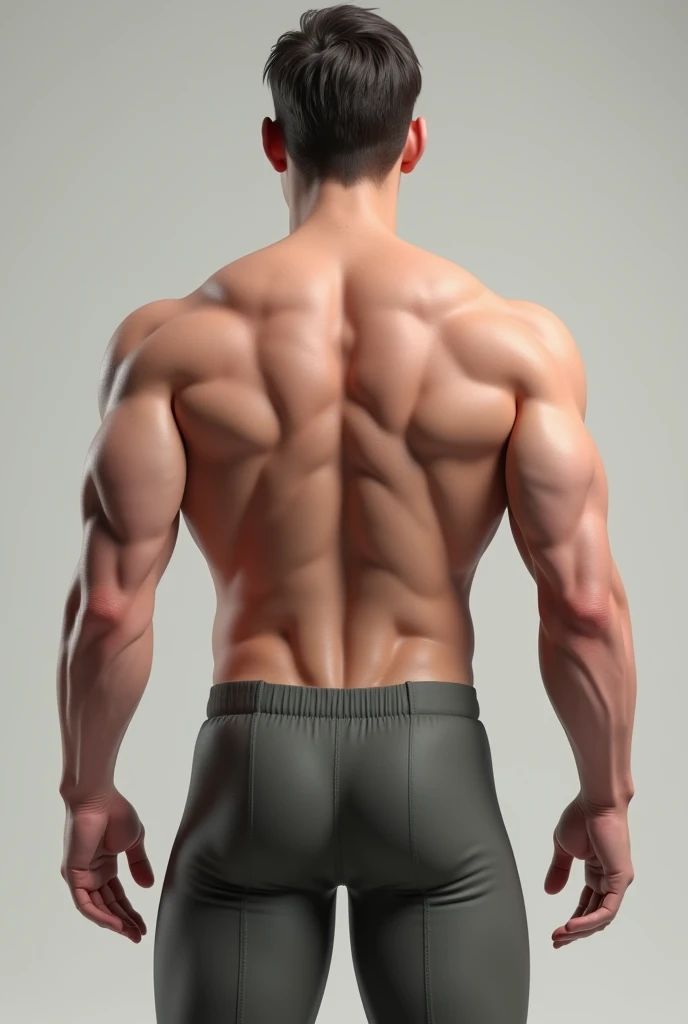Teenager man in small speedo, ((ultra realistic)), beautiful, back view, whole body, 