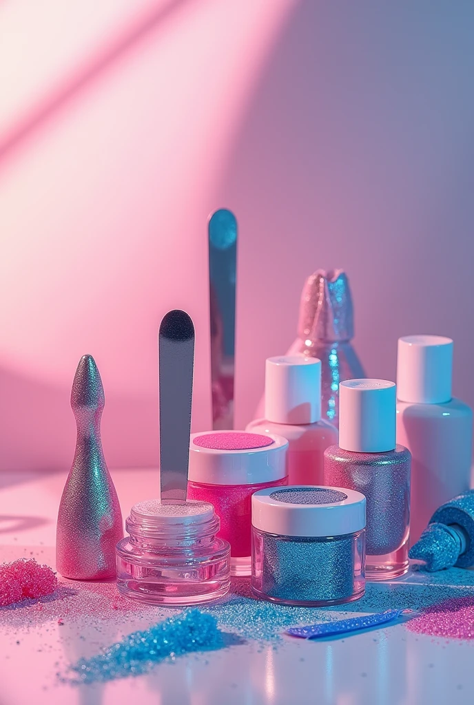 collage of manicure items