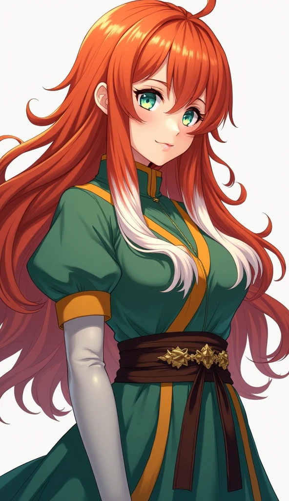 (masterpiece), (4k), )vivid colors), (evening light) 38 year old woman with ginger hair, green eyes, heart shaped face with freckles dressed as a North American hippie