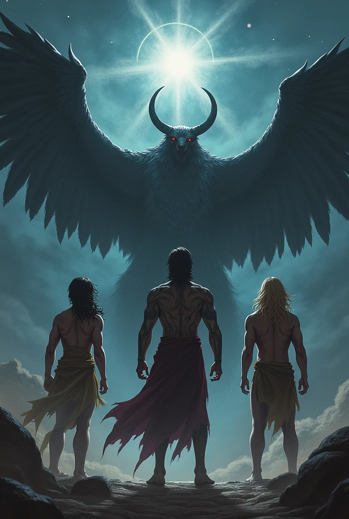 A breathtakingly detailed and hyper realistic sci-fi masterpiece, featuring the epic film "GODS OF THE SERENGETI: FEATHERED DAWN - ORIGINS." Set against a dramatic, jagged landscape with fiery skies and inhabited by majestic avian-human demigods, the top panel showcases the awe-inspiring story. In the second panel, sleek spaceships piloted by avian-humans traverse a star-filled universe, hinting at an expansive adventure. The third panel presents a diverse group of explorers led by wise leaders, embarking on an otherworldly journey. The fourth panel reveals two mysterious avian humans wielding advanced technology, foreshadowing a momentous encounter. The fifth panel immerses viewers in a diplomatic or discoveries assembly of extraterrestrial beings, illustration, photo, poster, cinematic