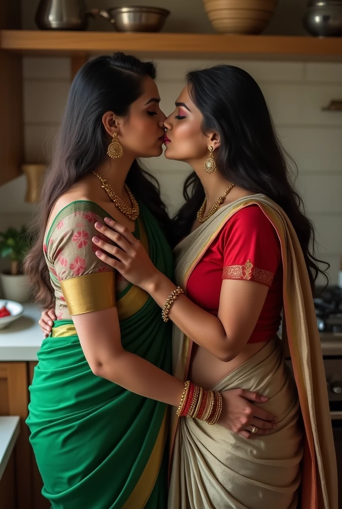 Indian mom age 60 with saree nude popping out and lip kissing her adult son