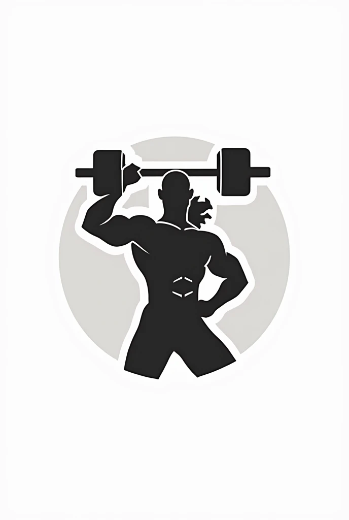 logo written "Iron Fitness" Muscular man carrying 100kg arnold split art in drawing store logo bearded bodybuilder