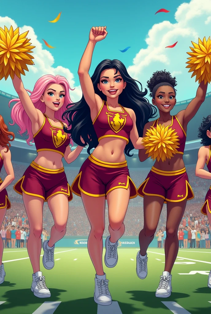 detailed picture of cheerleader cute girls in their underwear