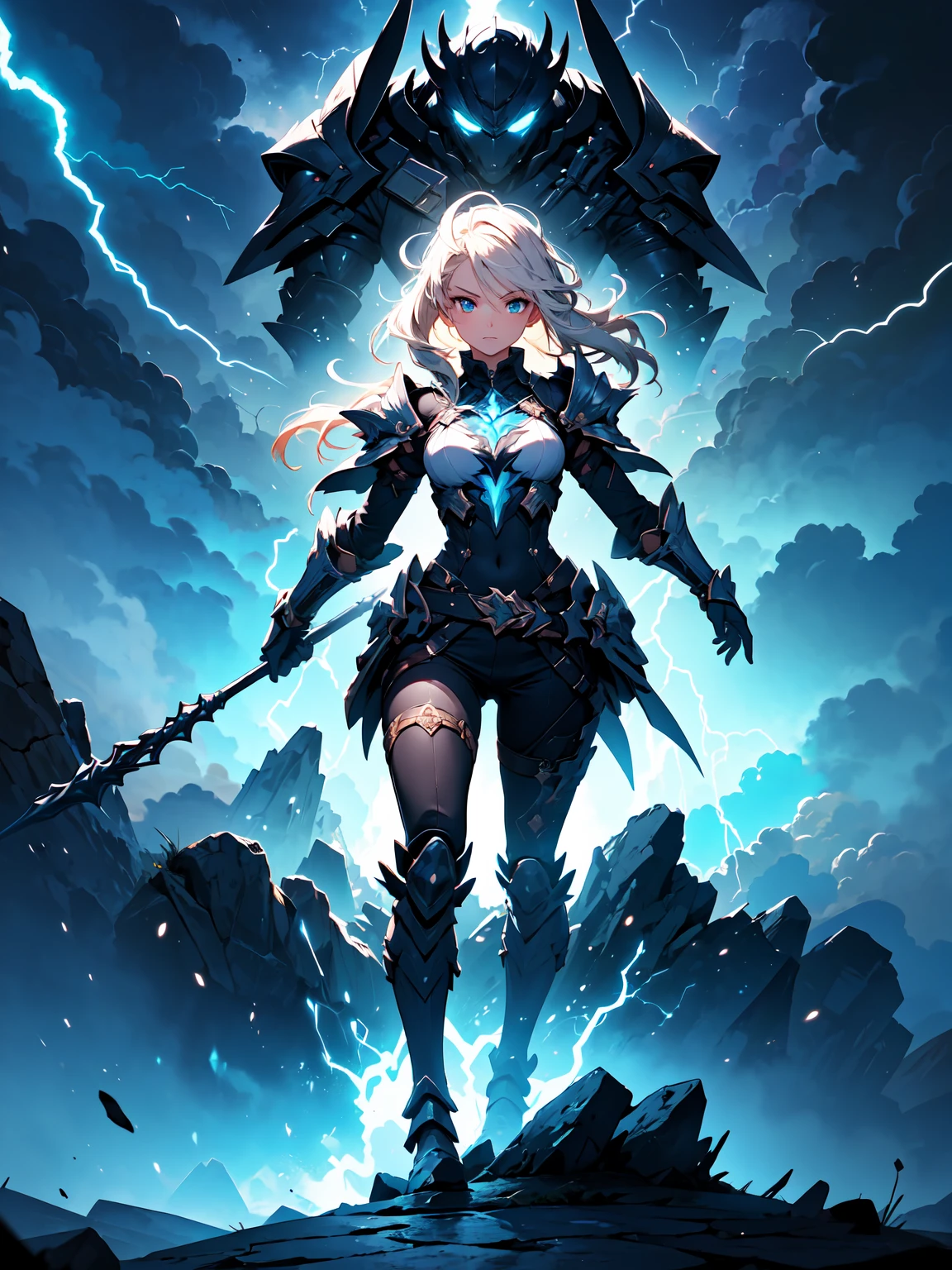 (masterpiece, top quality, best quality, official art:1.2), (detailed), (1girl:1.3), ((from far away)), ((her eyes is a middle of powerful vortex)), magic vortex, ice magic, snow, blue fire, cold aura, ice spell conjunction, anime epic scene, action, (((detailed perfect face))), fantasy, destroyed city, power-hungry, sharp icicles, sexy body, mature body, mature woman, (full body view), seductive body, from above, panoramic view, wide shot, glowing eyes, blue eyes, glowing eyes, crown of ice, freezing sphere, white hair, blue light, big city, frozen city, huge vortex, frozen rift in the sky