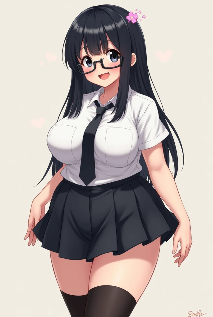 middle School girls、black hair、Braid、Glasses、sober、Ugly、Not cute、sailor suit、mini skirt、big boobs、big ass、heart mark