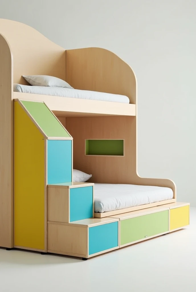 Family Play Area,Green tone,Curved wall,indoor,Lots of toys,slide,The wall is curved,A rich and wonderful paradise,Creativity