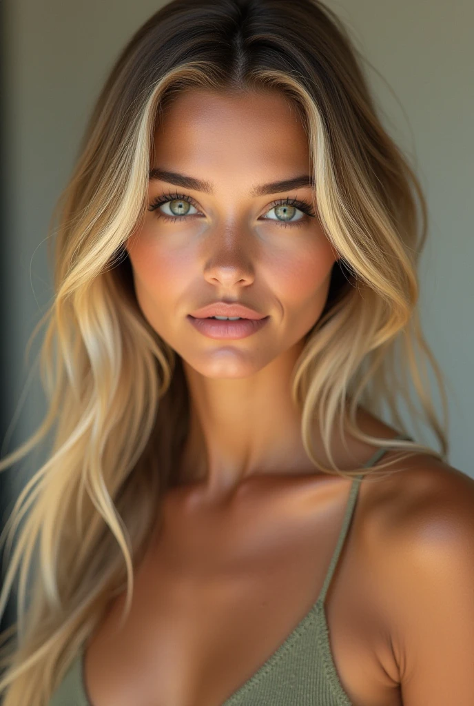 regarde droit dans les yeux femme tinture blonde