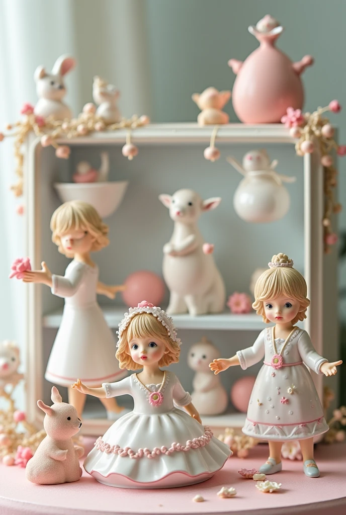 joyful, toy store window display, plushy animals, pastel color, soft lighting, playful atmosphere, whimsical details, enchanting scene, cheerful toys, cute characters, nostalgic charm, lively energy, vibrant colors, imaginative designs, happy children, animated expressions, sparkling eyes, delightful surprises, magical world, dreamlike setting, intricate craftsmanship, inviting storefront, cozy ambiance, interactive elements, festive decorations, joyful music, joyful laughter, joyful memories, nostalgic toys, cherished childhood, joyful anticipation, enchanting toys, whimsical decorations, joy-filled moments, joyful wonder. (best quality, highres, ultra-detailed), (photorealistic), (concept artists), (pastel), (soft lighting), (playful atmosphere)