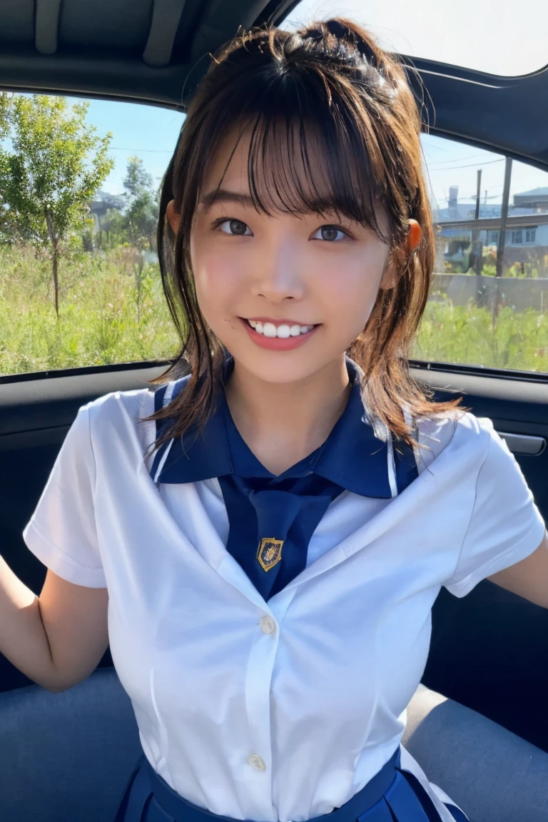 Magazine Cover:1.3、Japanese,10 years old,Innocent face,Teenage Girl,cute,Primary school students,Private elementary school,uniform,Carrying a small red backpack,Summer clothes,Sitting、front、Cute smile、Laugh with your mouth wide open、((Semen dripping from the mouth:1.2))、Mouth full of semen:1.5、A lot of semen on the tongue、((Cloudy, thick semen))、whole body、Full Body、Semen dripping from the genitals、You can see the nipples、Not wearing a bra、