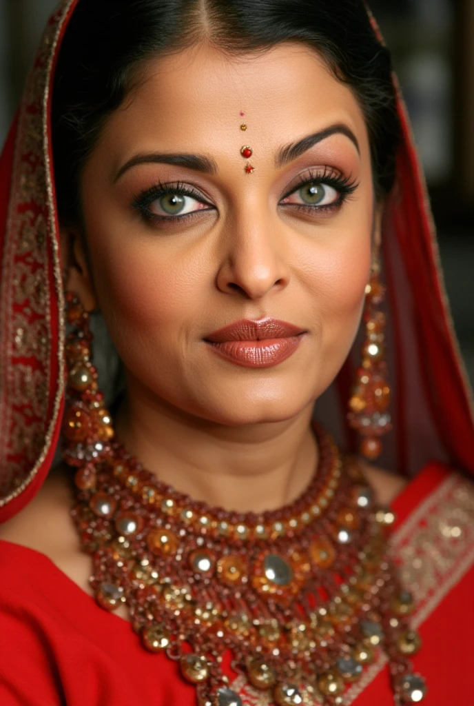  Aishwarya rai MILF close up picture , wearing a hoop earings ,hoop nose ring ,(( vermilion powder   on head and bindi on forehead)) , married hindu bhabhi ,traditional hindu women