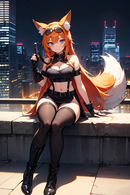 (masterpiece, highres, absurdres, high quality, detailed face),<lora:firefox-nvwls-v1:0.8>,firefox-chan,tail,1girl,ohoho,<lora:edgGothGB:1>,(Garterbelt),woman wearing a garterbelt,metal,iron chains,leather harness,ribbons,frills,looking back,<lora:HugeASS:1>,