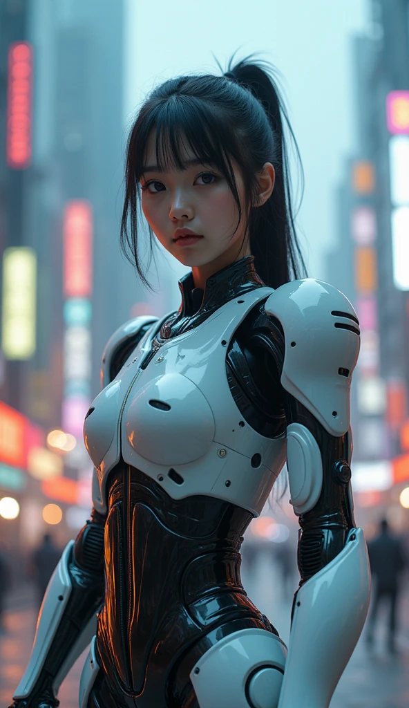 (best quality,4k,8k,highres,masterpiece:1.2),ultra-detailed,(realistic,photorealistic,photo-realistic:1.37),HDR,UHD,studio lighting,ultra-fine painting,sharp focus,physically-based rendering,extreme detail description,professional,vivid colors,bokeh,two female robot in love,white and black color palette,shot from the back,photo by Lemkthreats,hyper realistic
