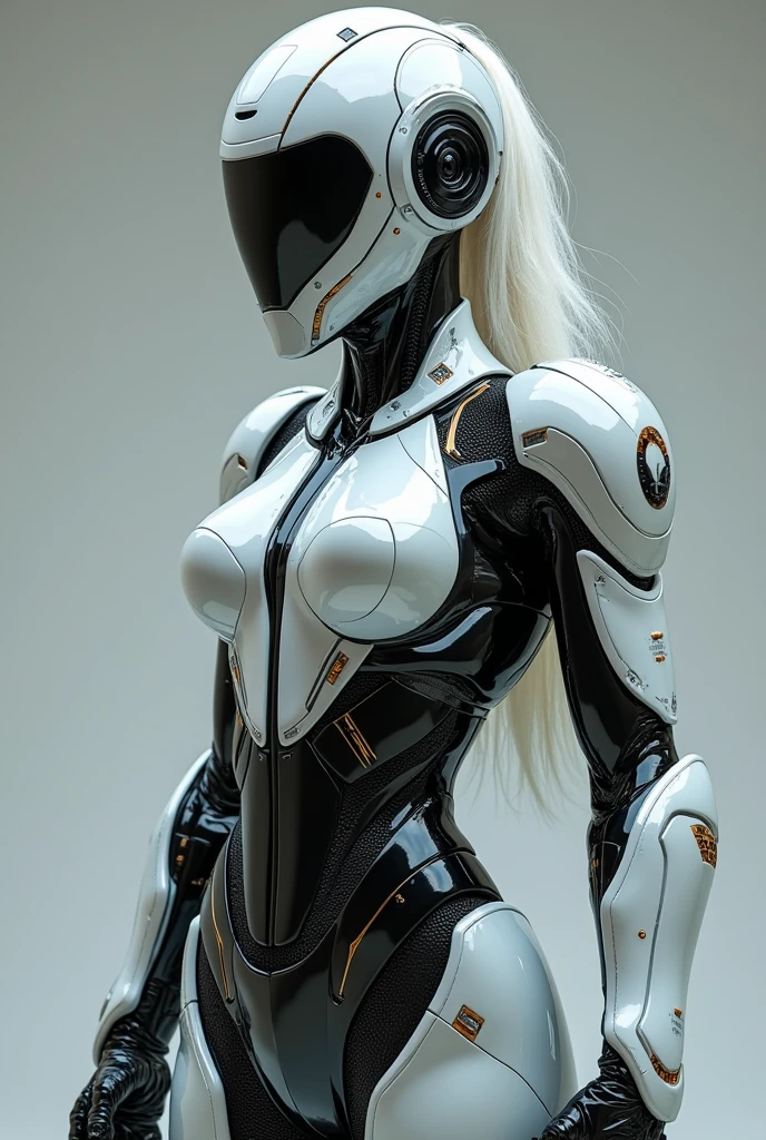 there is a woman in a robot suit posing for a picture, cyberpunk art inspired by Marek Okon, cgsociety contest winner, neo-dada, cute cyborg girl, beutiful white girl cyborg, perfect android girl, beutiful girl cyborg, perfect anime cyborg woman, cyborg girl, cyborg - girl, beautiful cyborg girl, beautiful female android!, perfect cyborg female