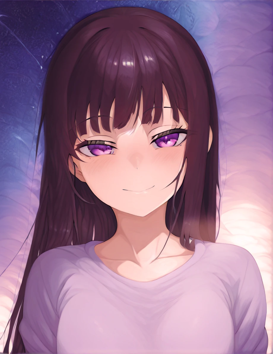 MARI is a ******* girl with long, straight hair and bangs. In HEADSPACE, she has dark hair and eyes which are stylized as purple. She wears what looks like a variation of a Japanese seifuku.