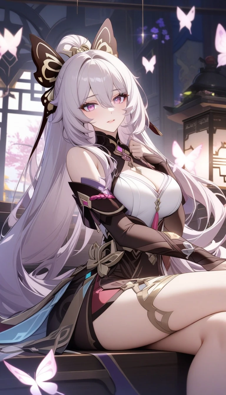 score_9, score_8_up, score_7_up, (masterpiece, best quality, very aesthetic, ultra detailed), intricate details, 1girl, illyasviel von einzbern, fate \(series\), white hair, red eyes, one eye closed, open mouth, skirt, double v, smile,