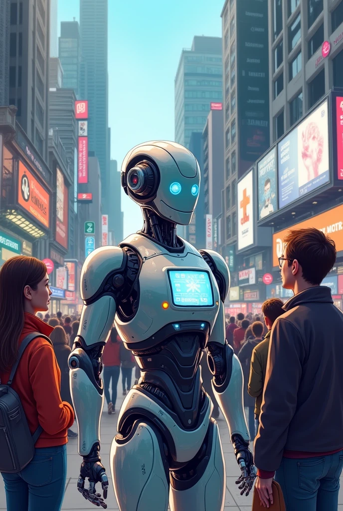 create a poster showing how newest technology could affect the life and work in the future. add phrases in relation to the topic. the important words must be emphasize. make it creative and it should attract attention. use objects, shapes and forms