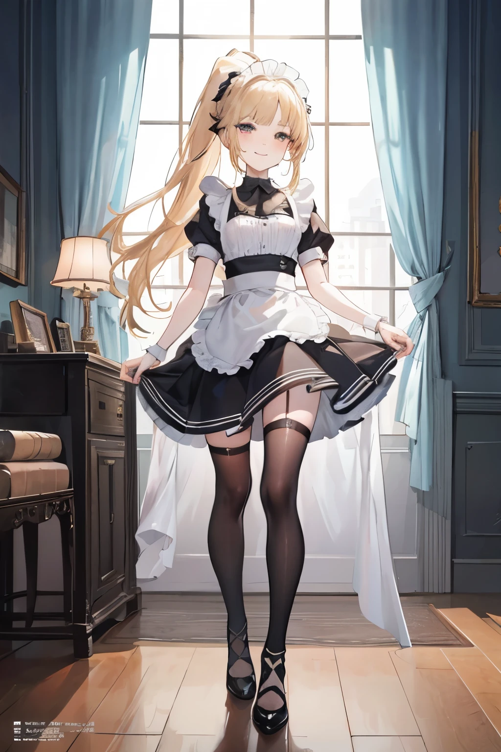 (masutepiece, Best Quality:1.2), 8K, 85 mm, Official art, Raw photo, absurderes, Platinum Blonde Hair, (Blue eyes, ta Fashion, sweetlolita, Gothic, Dress:1.2), Idol face, Upper body, Beautiful Girl, gardeniass, Copenhagen, Short sleeve, Elegance, Sophisticated, gardenia, Looking at Viewer, Film grain, chromatic abberation, Sharp Focus, face lights, Dynamic lighting, Cinematic lighting, embarassed expression, (((tucking up the skirt、White panties are visible)))、