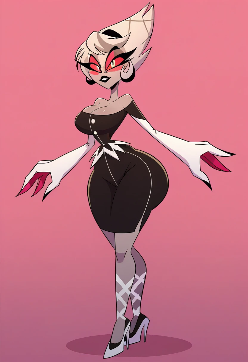 (Best quality: 1.0), (Super High Resolution: 1.0), extremely detailed character, detailed hands, half-dragon girl, horns, scales on the neck, scales on the shoulders, scales on the forearm, scales on the cheek, extremely detailed black dragon tail, extremely detailed hair, short hair, ((white hair)), ((black locks)), extremely detailed eyes, yellow eyes, dragon eyes, 2d, tomboy girl, anime art, teenager,  full body, standing