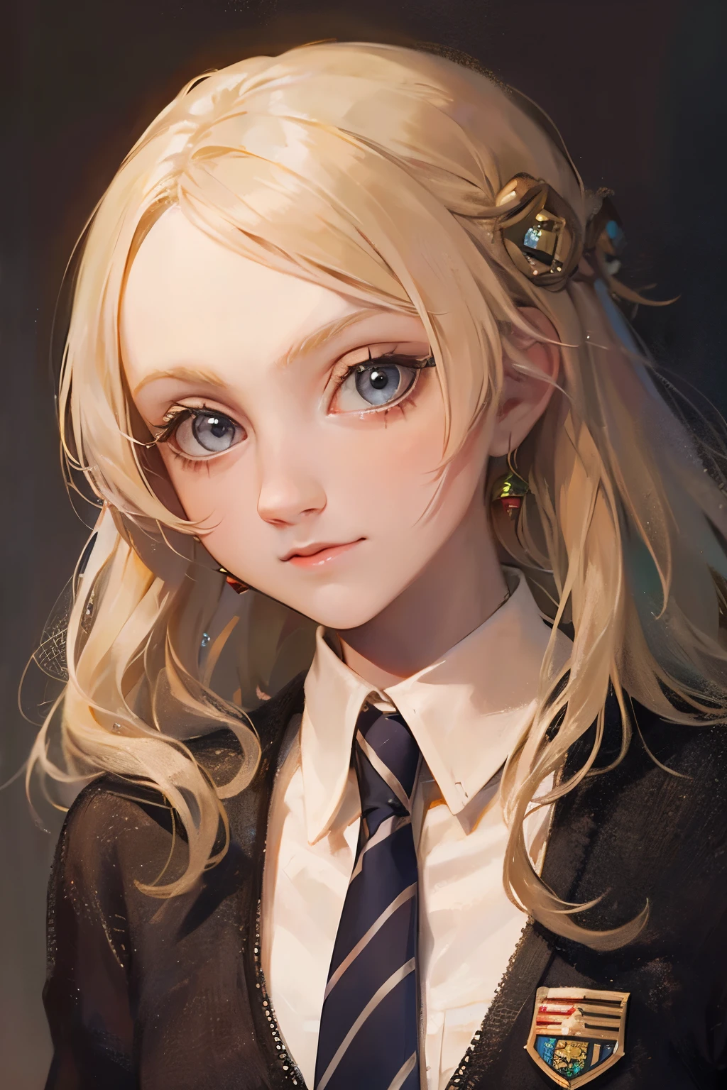 Luna Lovegood, officer, Evanna Lynch , beautiful woman , (30 YEARS, cara madura:1.4), realistic