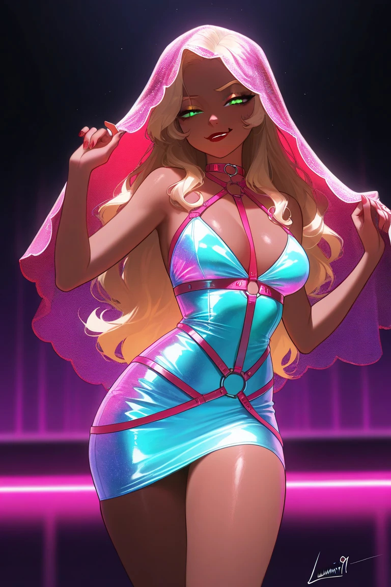 Beyoncé pink dress blonde hair barbie