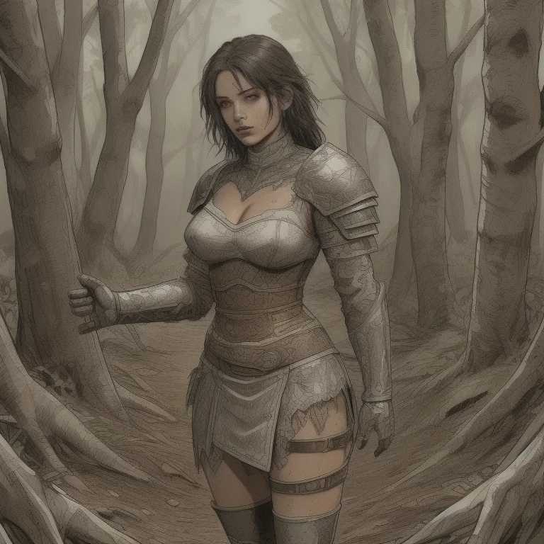 official art, extremely detailed wallpaper in CG Unity 8k ,very detailed, shiny skin, depth of field, LIVING COLOR,
Alone,, dress,Armor,Eeb , deedlit, forest,standing