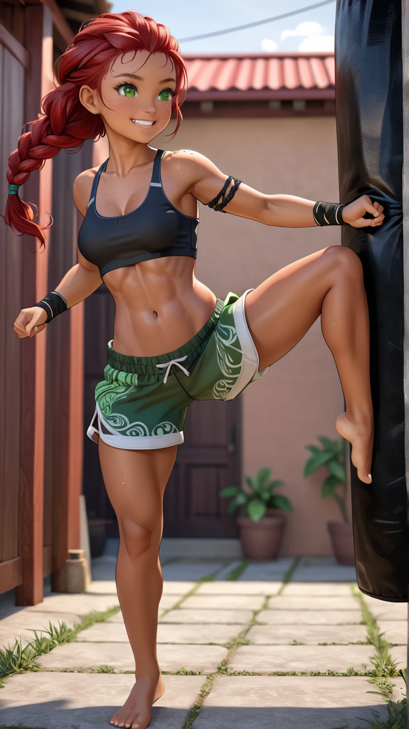 arafed woman in a bikini holding a baseball bat on a rock, muscular warrior women, unreal engine render + a goddess, fighter pose, badass pose, muscular sweat lara croft, fight pose, hot fire giantess, heroic muay thai stance pose, cinematic goddess body shot, akali from league of legends, dramatic powerful pose, fantasy style 8 k octane render（（（perhaps））） sky，Degenerator 