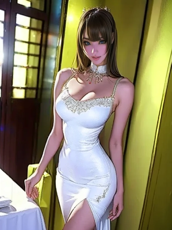 近接した透け感のある      ,透け感のある      、      ,   sexy dress, Transparent dress, skin   tight dress, sexy gown、extravagant dress,私teeth     います,   tight dress,   open dress,   is tall  ,   skinny, Beautiful Goddess ,   teeth、 A pure white dress  ,Stylish dress with a flashy pure white dress    ,chromium&#39;{{outfit,The goddess smiles   、   shyly,   Amrance as a Supervillain  
