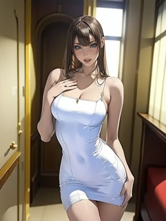 近接した透け感のある      ,透け感のある      、      ,   sexy dress, Transparent dress, skin   tight dress, sexy gown、extravagant dress,私teeth     います,   tight dress,   open dress,   is tall  ,   skinny, Beautiful Goddess ,   teeth、 A pure white dress  ,Stylish dress with a flashy pure white dress    ,chromium&#39;{{outfit,The goddess smiles   、   shyly,   Amrance as a Supervillain  
