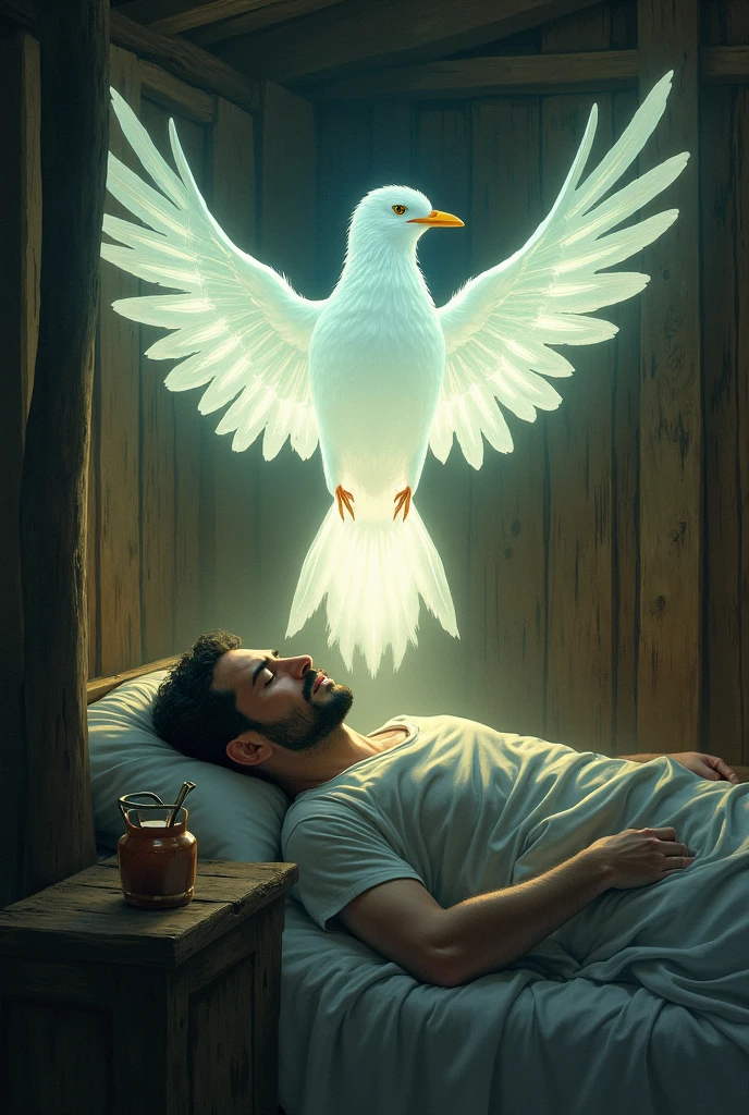 make me a picture of a dying Abu Jahl being visited by the angel Ijroil (9:16)
